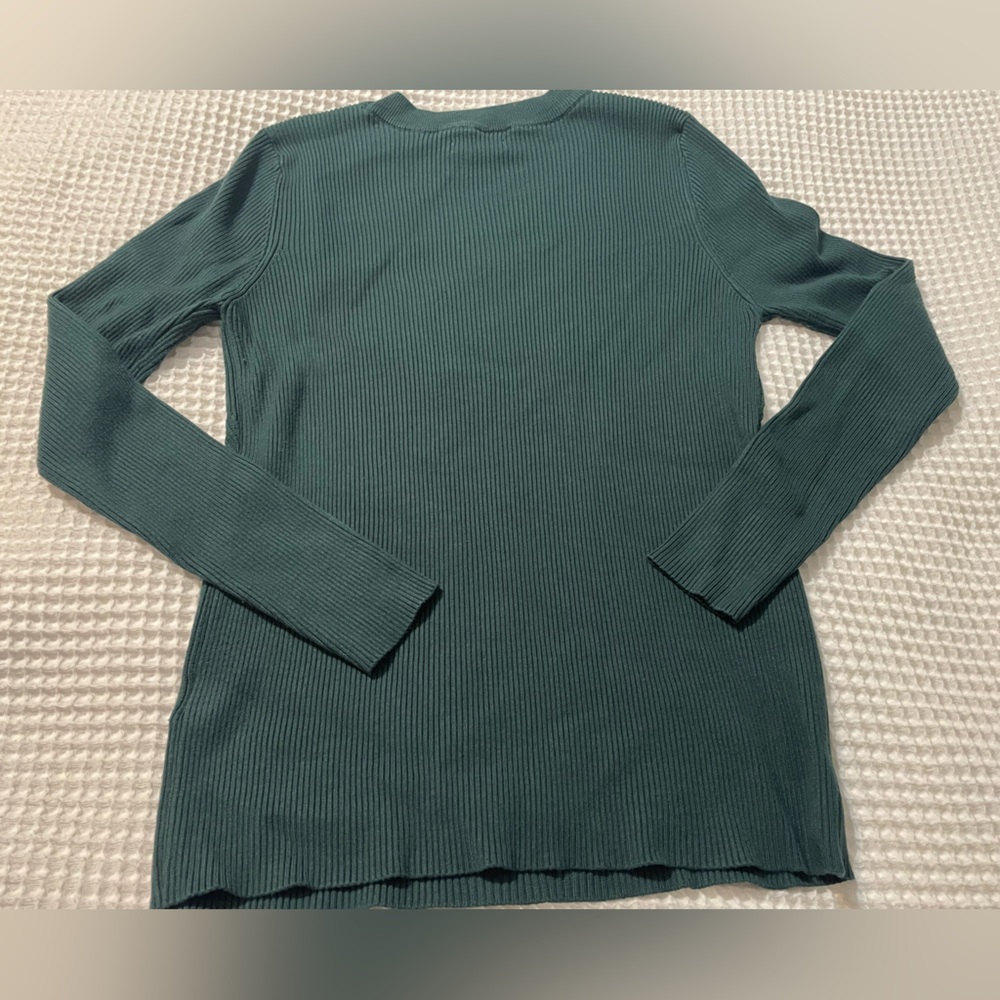 Nine West - Dark Green Ribbed Sweater - Picture 3 of 5